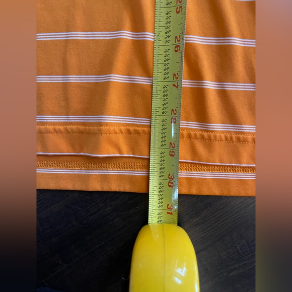 ADIDAS PureMotion Performance Orange White Stripe Golf Polo Moisture Wicking L - Picture 10 of 10